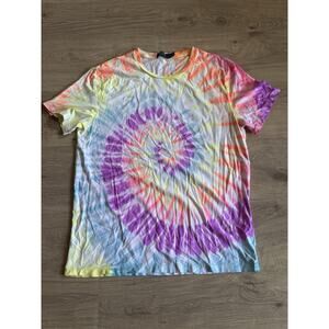 Polo Ralph Lauren Shirt Mens Large Pink Orange Tie Dye Logo Slim Casual Preppy